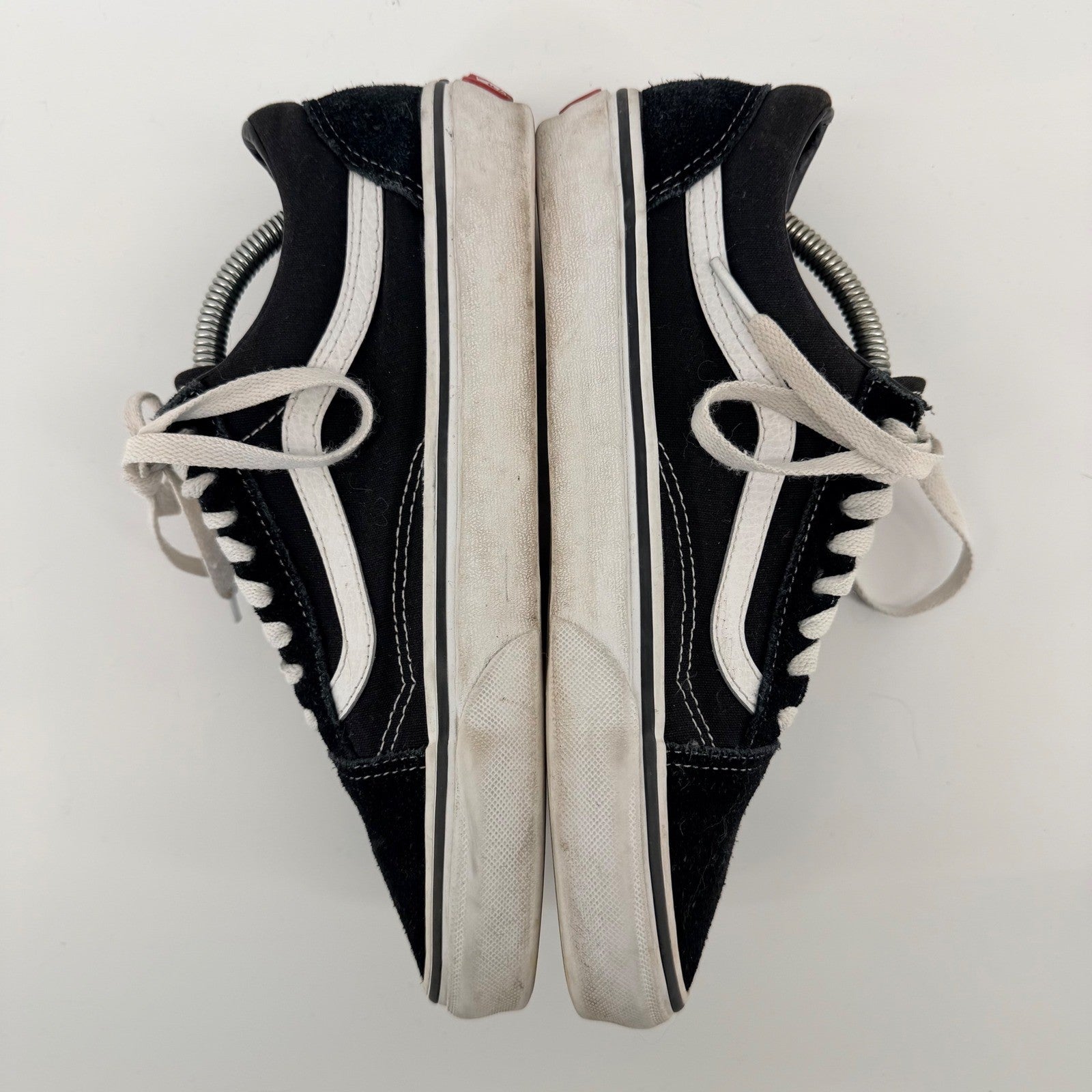 Vans Old Skool Classic Skate Shoes Low Top Black White Suede Canvas Mens 8.5