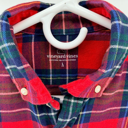 Vineyard Vines Plaid Button Down Shirt Red Green Holiday Tartan Large L