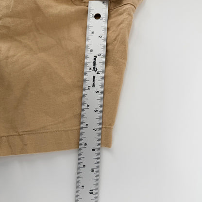 Ben Sherman Linen Blend Regular Fit Chino Shorts Tan Khaki 38W Summer Casual