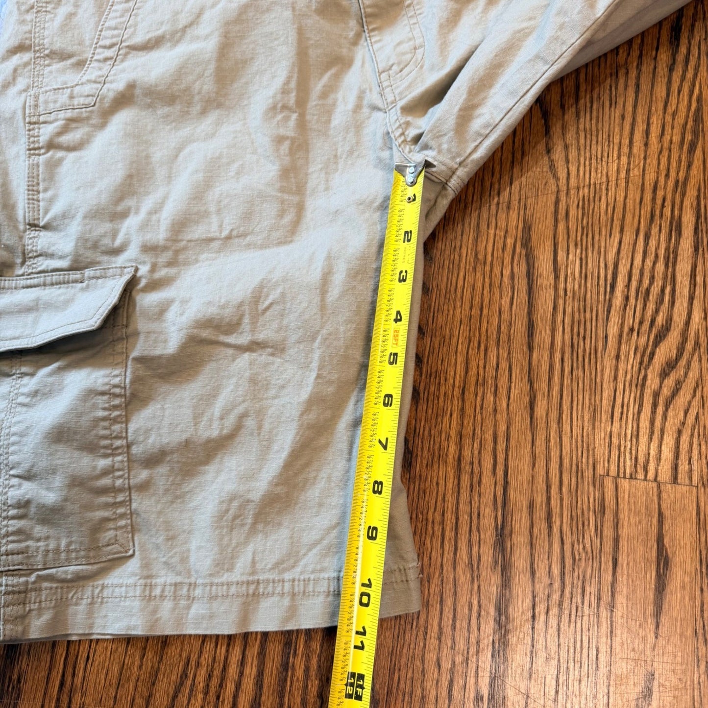 Genuine Dickies Ripstop Cargo Shorts Khaki Tan Size 36 Mens Workwear Stretch