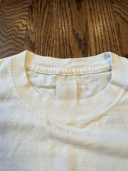 Vtg 90s Cancun Caribbean Sea Tommy Flag White Vacation T-shirt Sz L