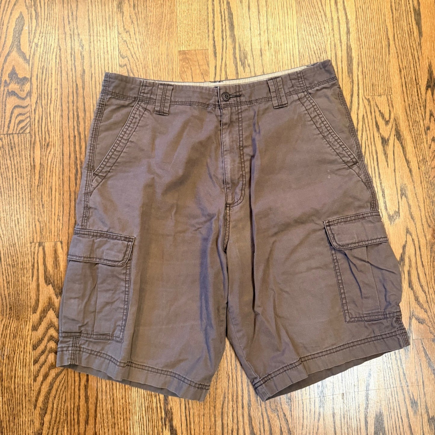 Dockers Mens Cargo Shorts Ripstop Cotton Multi Pocket Size 34 Brown