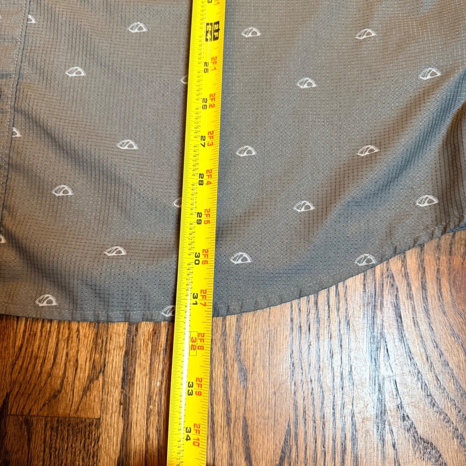 Marmot All Over Tent Print Hiking Shirt Short Sleeve Gray XXL Mens Lightweight