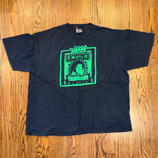 Oneita 24 Hour Church of Elvis Portland Vintage Graphic T-Shirt XXL Black