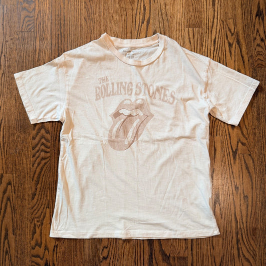 American Eagle Rolling Stones Graphic T-Shirt Band Tee XS/S Cream