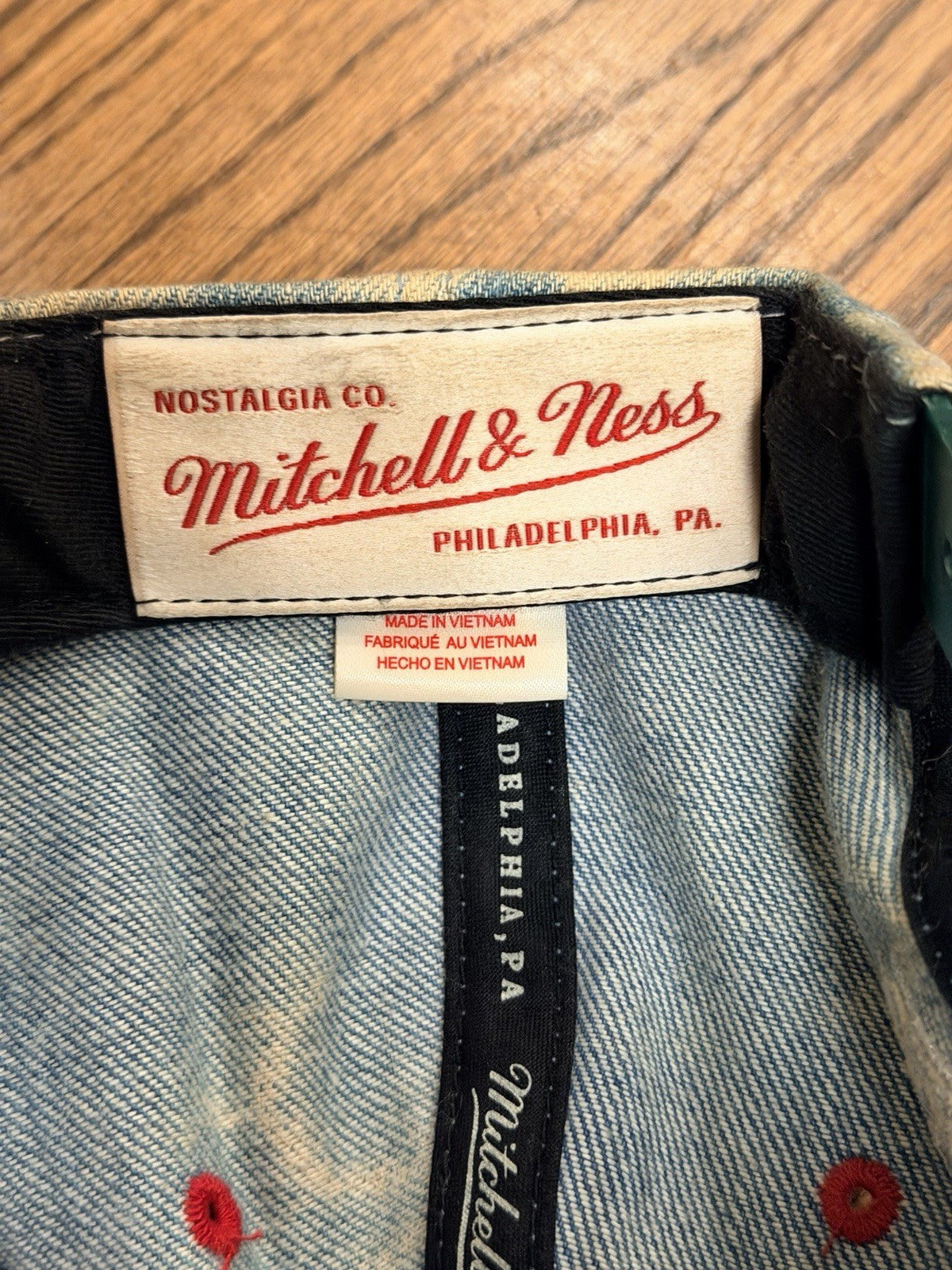 Vintage Mitchell Ness Denim Jean Seattle Sonics NBA Vtg 90's Hat Cap