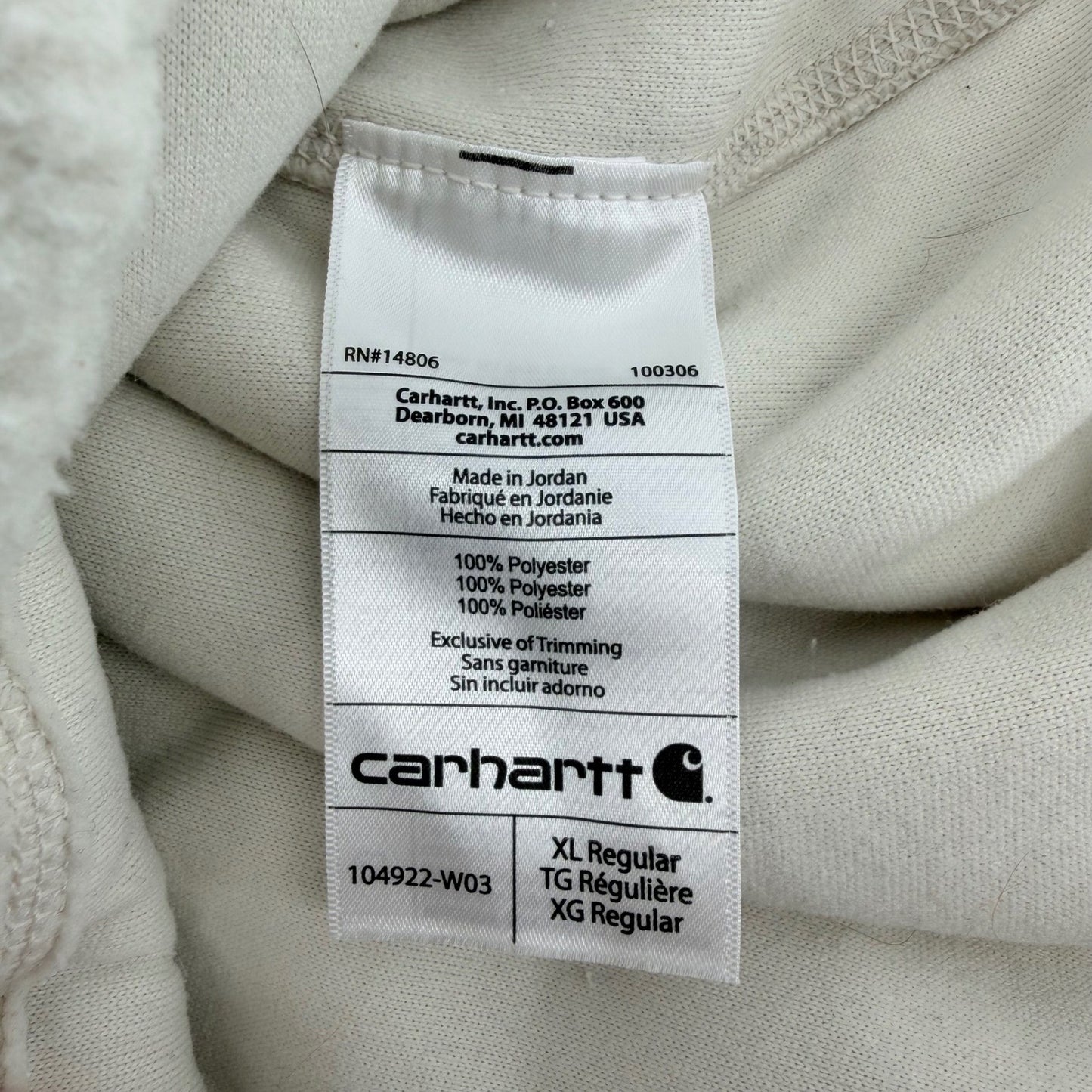 Carhartt Relaxed Fit Sherpa Fleece Pullover Snap Neck XL Cream Brown 104922-W