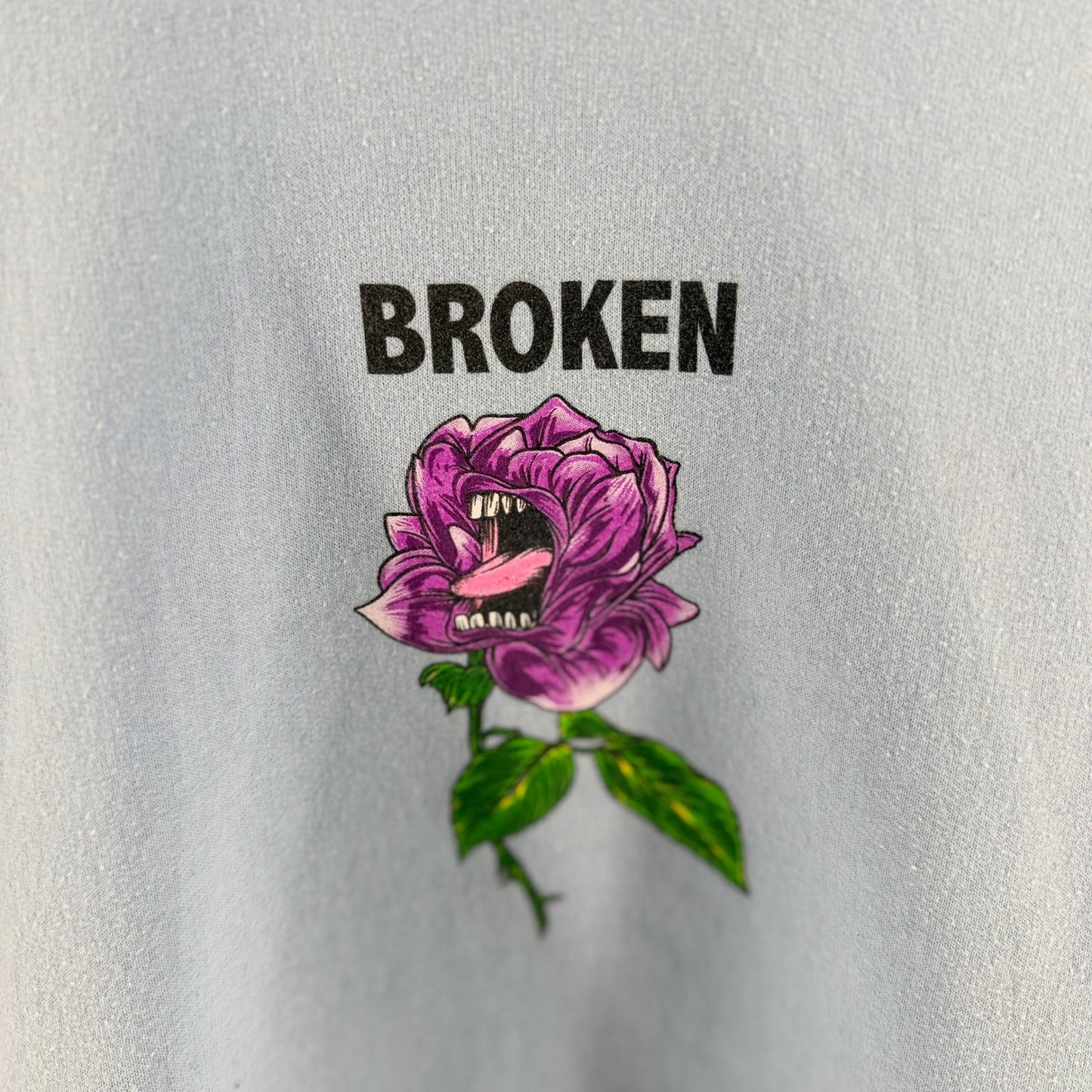 Broken Promises x Santa Cruz Screaming Rose Hoodie Light Blue Graphic S