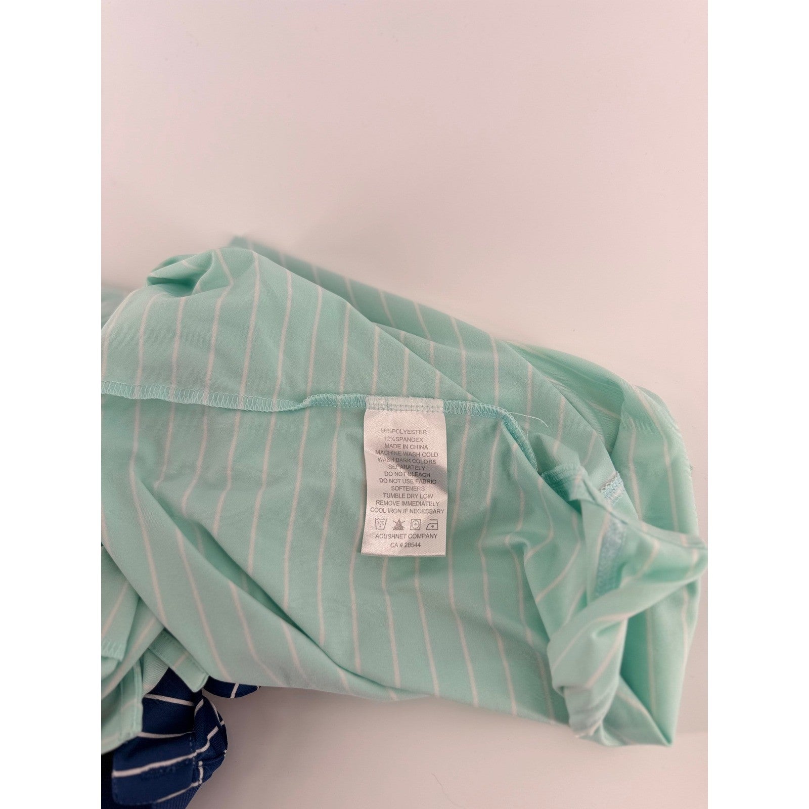 FootJoy Athletic Fit Golf Polo Shirt Striped Colorblock XL Navy Mint Green