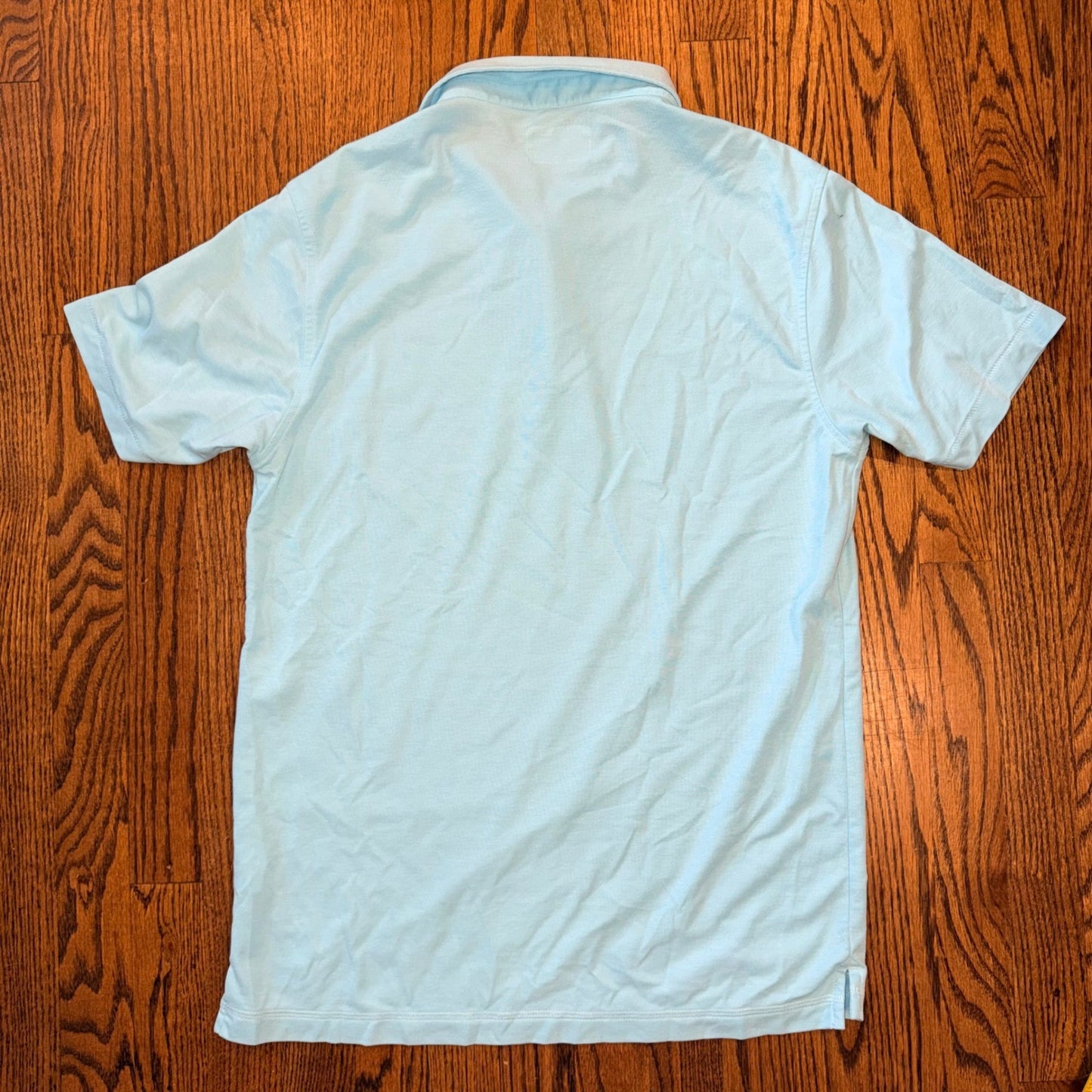 Linksoul Tempus Fugit Polo Shirt Short Sleeve Pique Golf M Light Blue