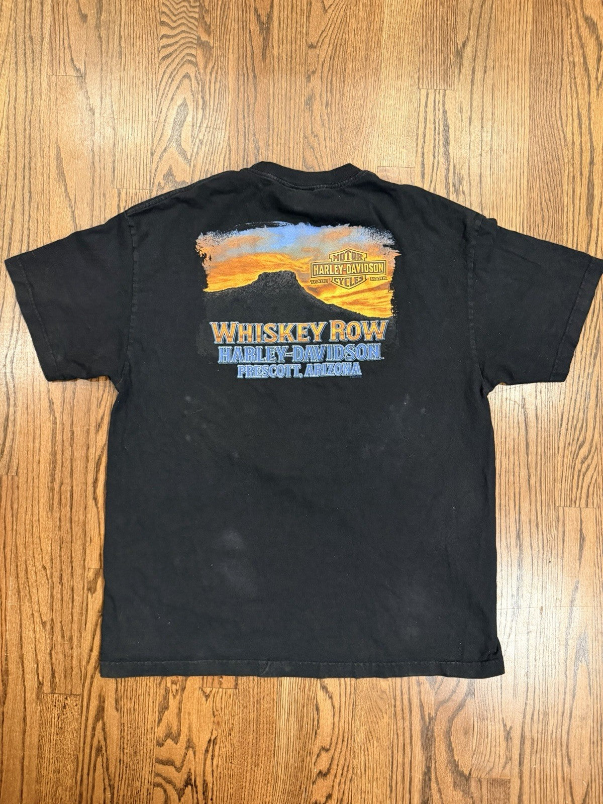 Harley Davison T-Shirt Men’s Size XL Whiskey Row Prescott  Az Black Short Sleeve