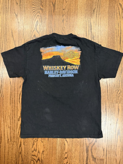 Harley Davison T-Shirt Men’s Size XL Whiskey Row Prescott  Az Black Short Sleeve