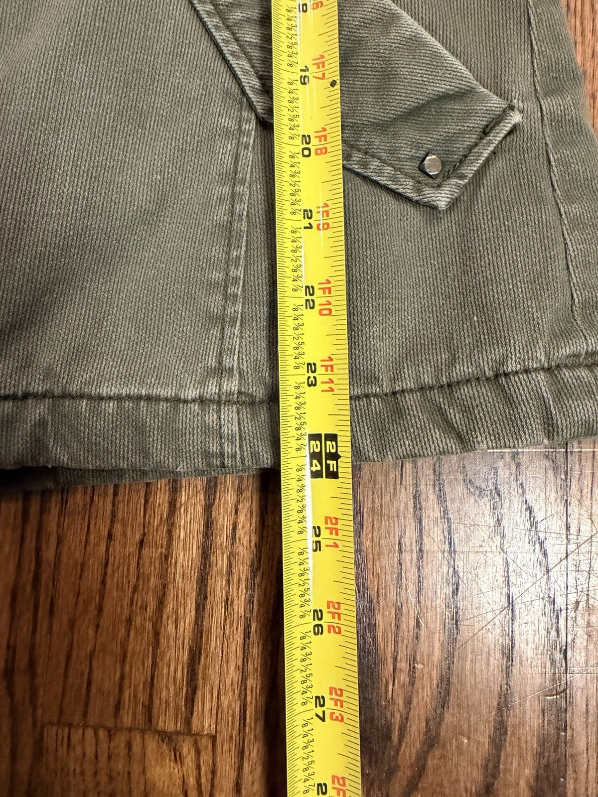 Buffalo Womens Outerwear Green/Grey Parka Denim Jacket Zip Off Hat Size XS
