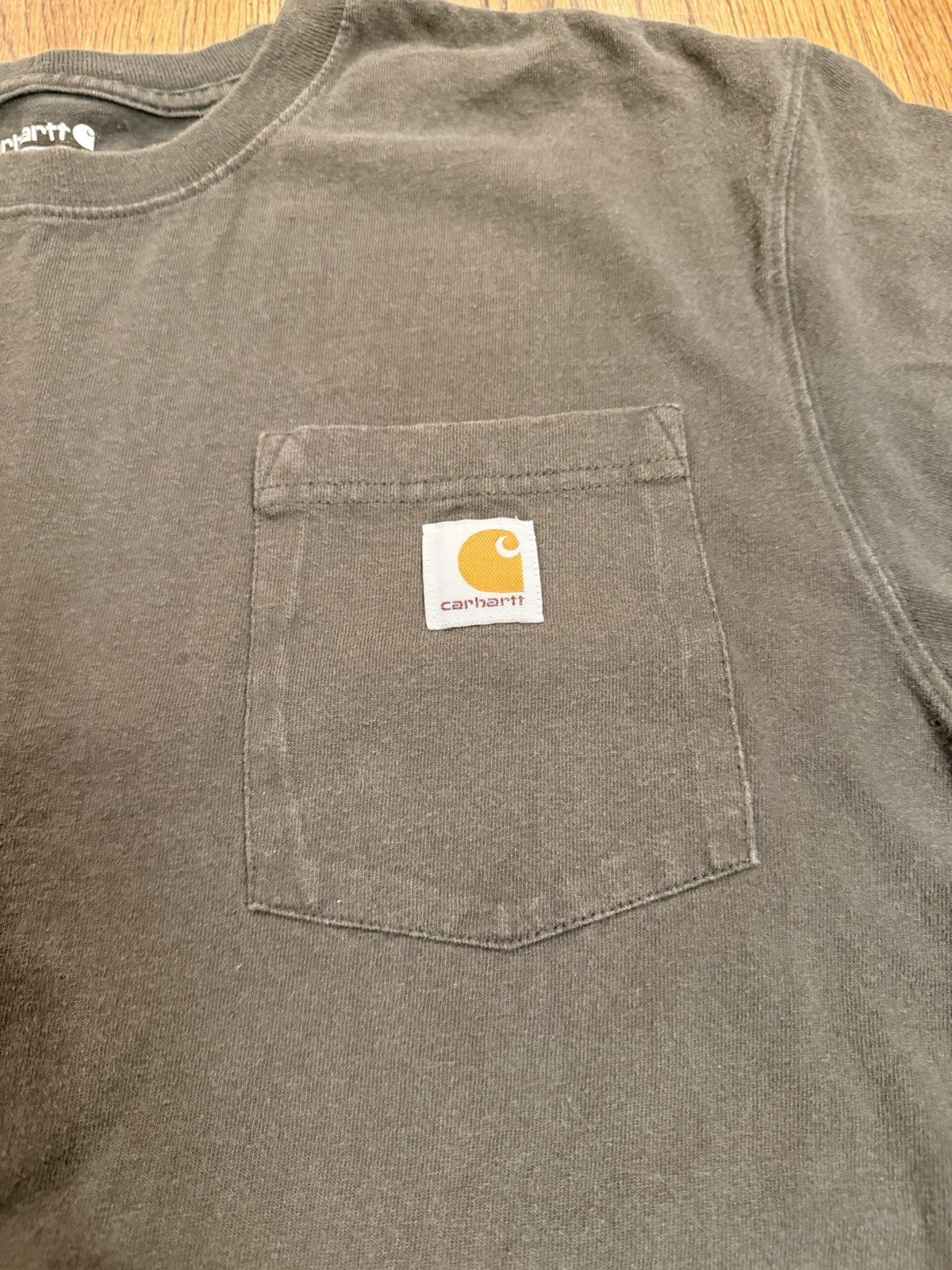 Carhartt Shirt Mens XL Tan Pocket Loose Fit Workwear Short Sleeve Tee