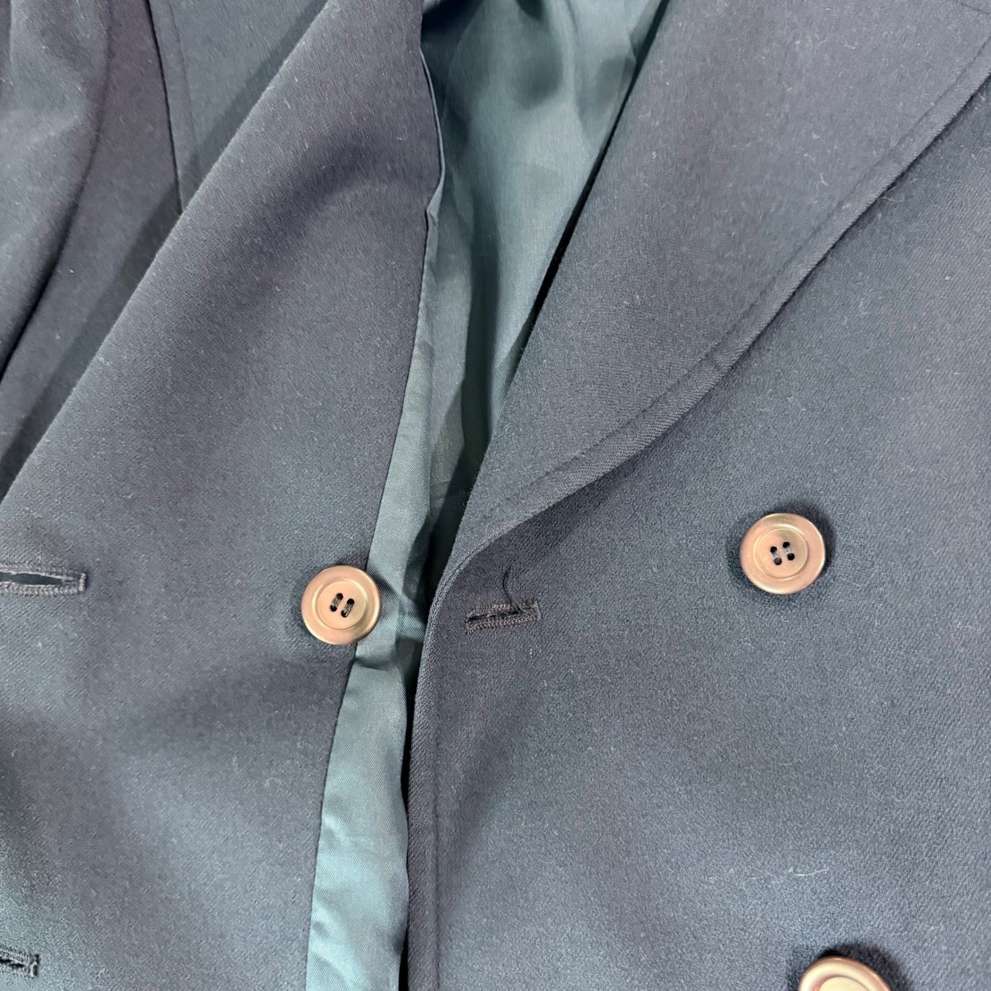 Pendleton Vintage Wool Double Breasted Long Coat Blue 100% Virgin Wool Size L
