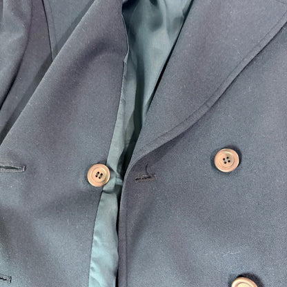 Pendleton Vintage Wool Double Breasted Long Coat Blue 100% Virgin Wool Size L