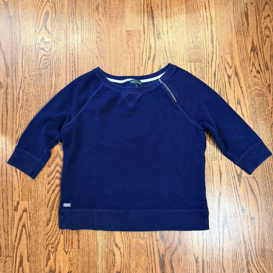 Lauren Jeans Co Ralph Lauren Shoulder Zip Sweatshirt L Navy Blue