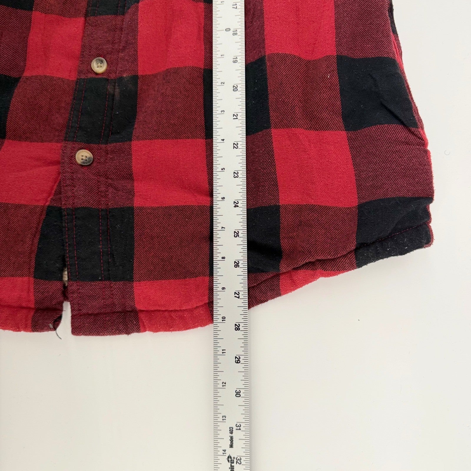 Wrangler Authentics Sherpa Lined Flannel Shirt Jacket Buffalo Plaid Medium Red