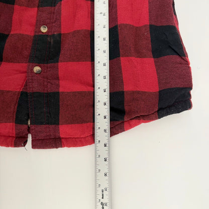 Wrangler Authentics Sherpa Lined Flannel Shirt Jacket Buffalo Plaid Medium Red
