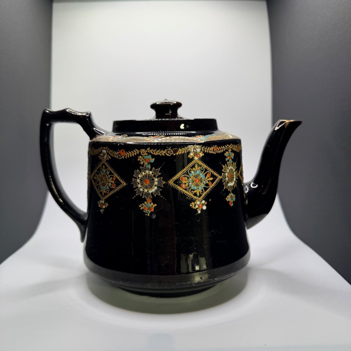 Vintage Made in England Price Brothers Burslem Moriage Hand Painted Teapot 1930s