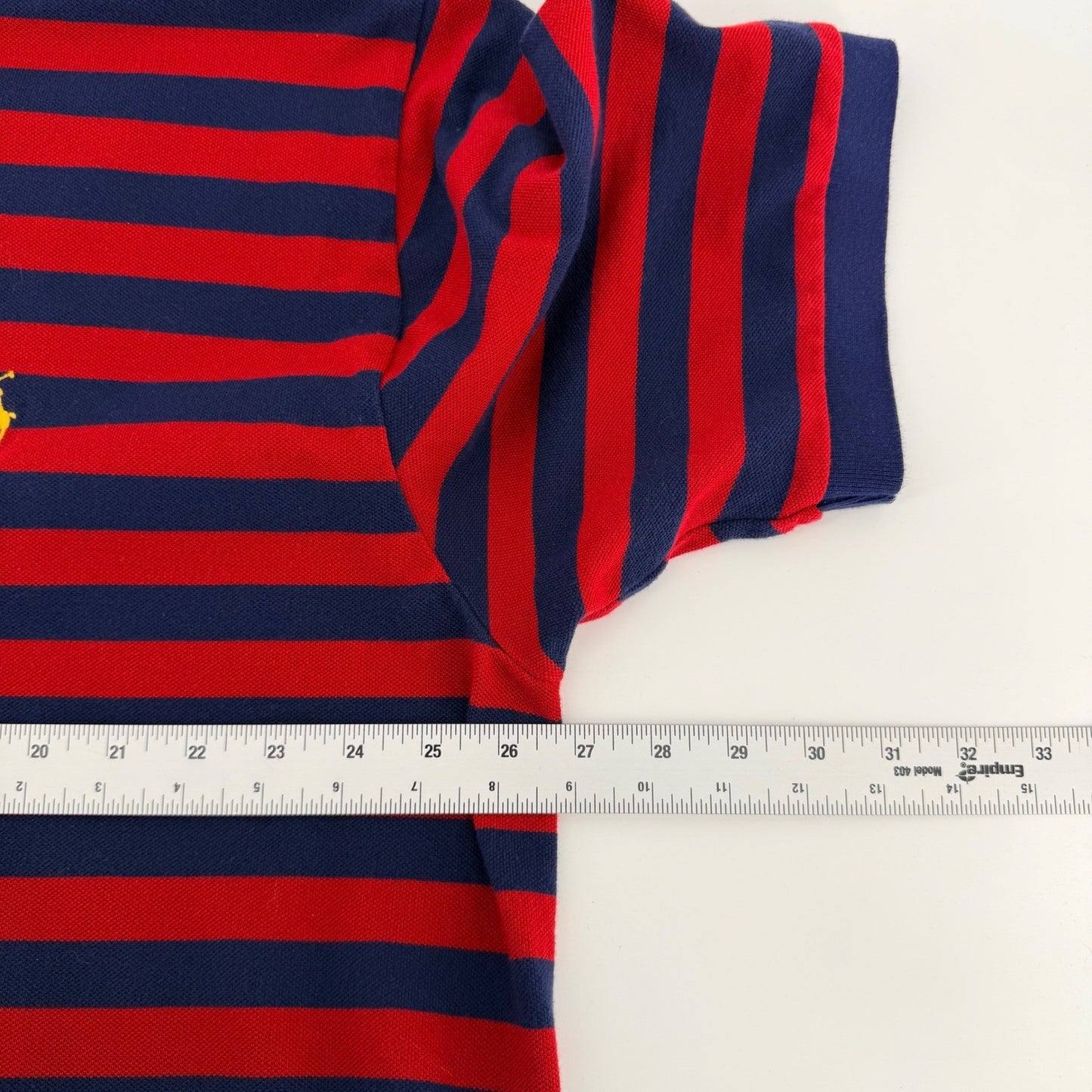 Polo Ralph Lauren Striped Polo Shirt Big & Tall 2XL Red Navy Blue Cotton Pique