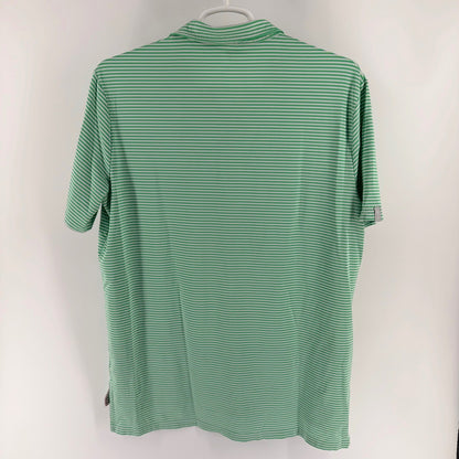 RLX Ralph Lauren Performance Polo Shirt Striped Golf Athletic XL Green White