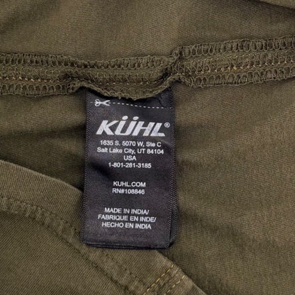 KUHL Wildfibre Polo Shirt Mens Medium Olive Green Organic Cotton Hiking 7242