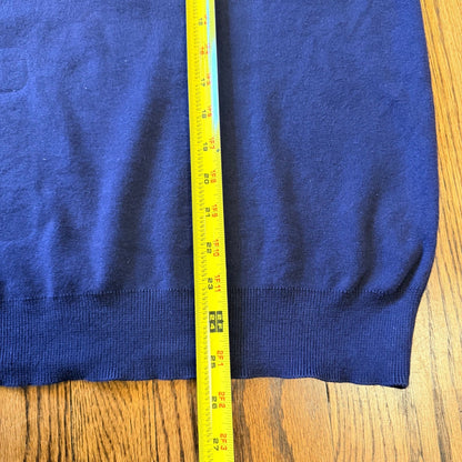 Polo Ralph Lauren Pima Cotton V-Neck Sweater Pony Logo Large Navy Blue