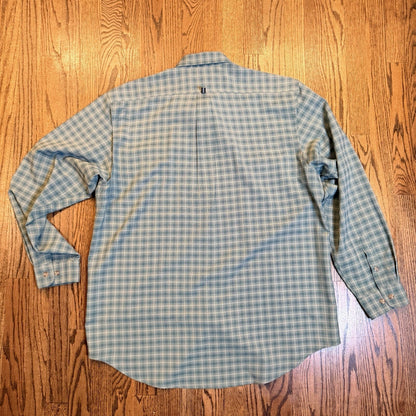 Helly Hansen Plaid Ventilated Hiking Fishing Shirt Large Blue L