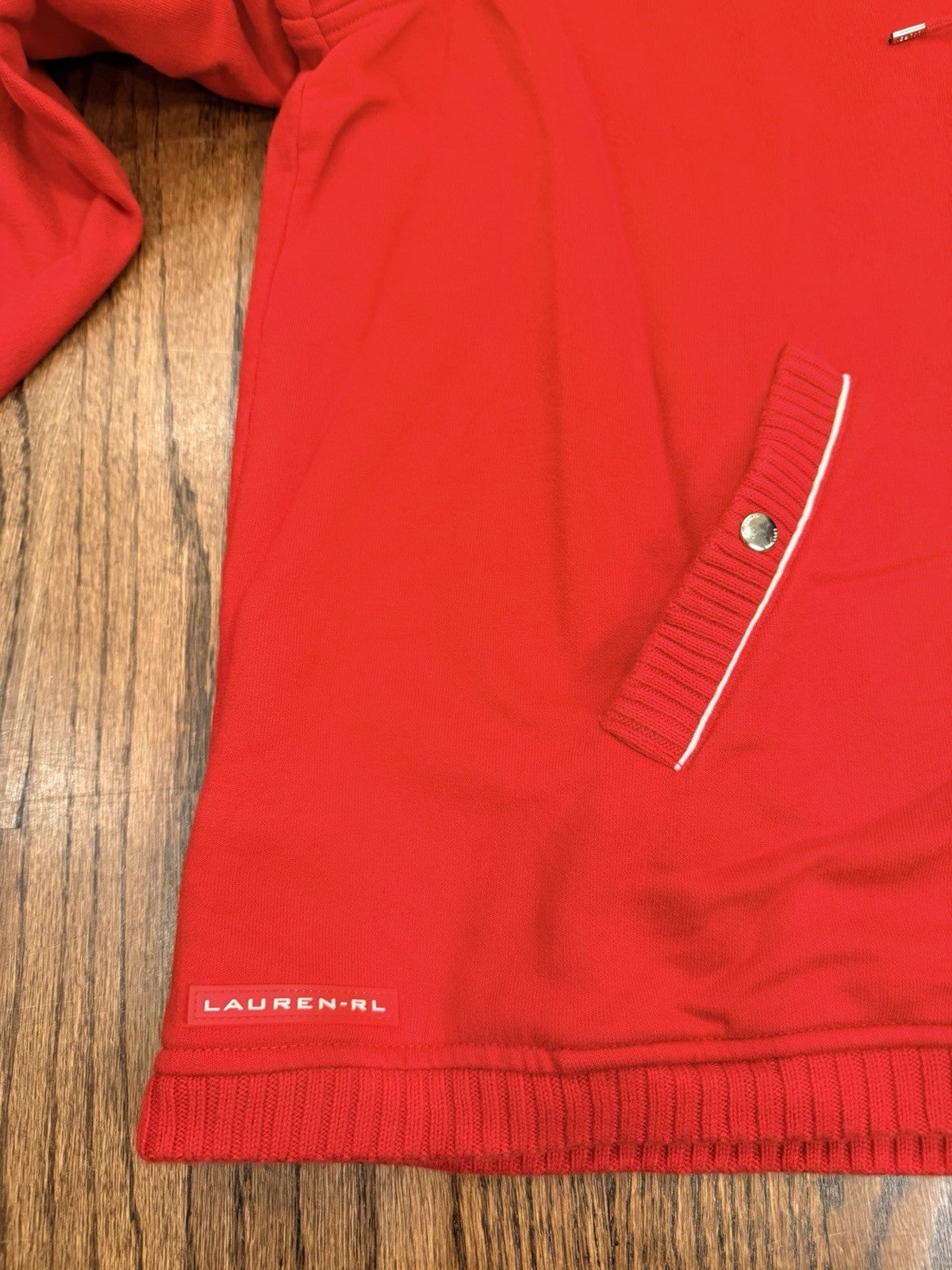 Lauren Jeans Co Ralph Lauren Sweater Womens Large Red Full Zip Hoodie XXXL