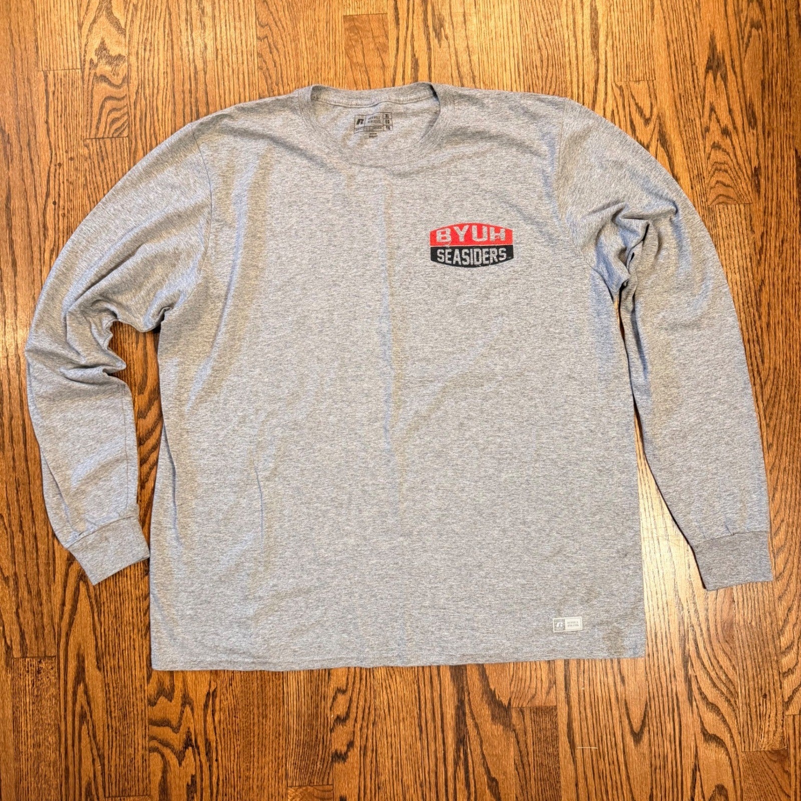 Russell Athletic BYUH Seasiders Long Sleeve T-Shirt XL Gray BYU Hawaii