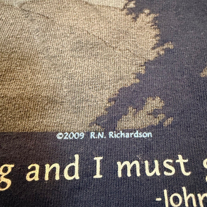Liberty Graphics John Muir Mountain T-Shirt Blue Large Hiking Mountain
