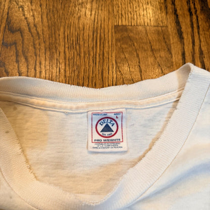 Vintage Stihl Power Tool Graphic T Heavy Distressed White Large Delta Pro Weight