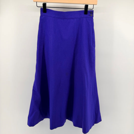 Pendleton Petite Vintage Wool Midi Skirt Purple A-Line High Waist 4P USA