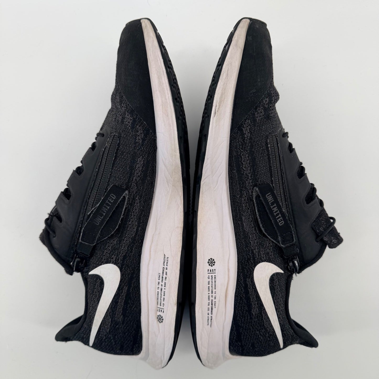 Nike Air Zoom Pegasus 36 FlyEase Running Shoes Black White BV0613-001 Mens 9.5