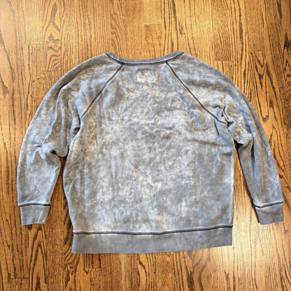 American Eagle Super Soft Jegging Fit Sweatshirt Gray Acid Washed Size M Boxy