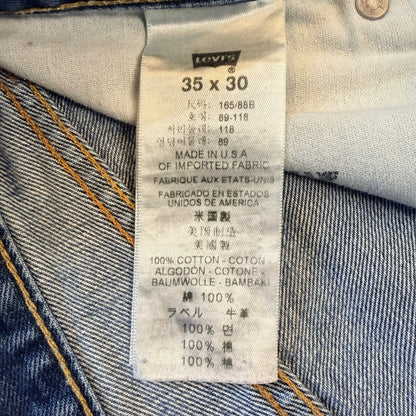 Levi's 505 Brooks Brothers Regular Fit Straight Leg Jeans 35x30 Blue Vintage