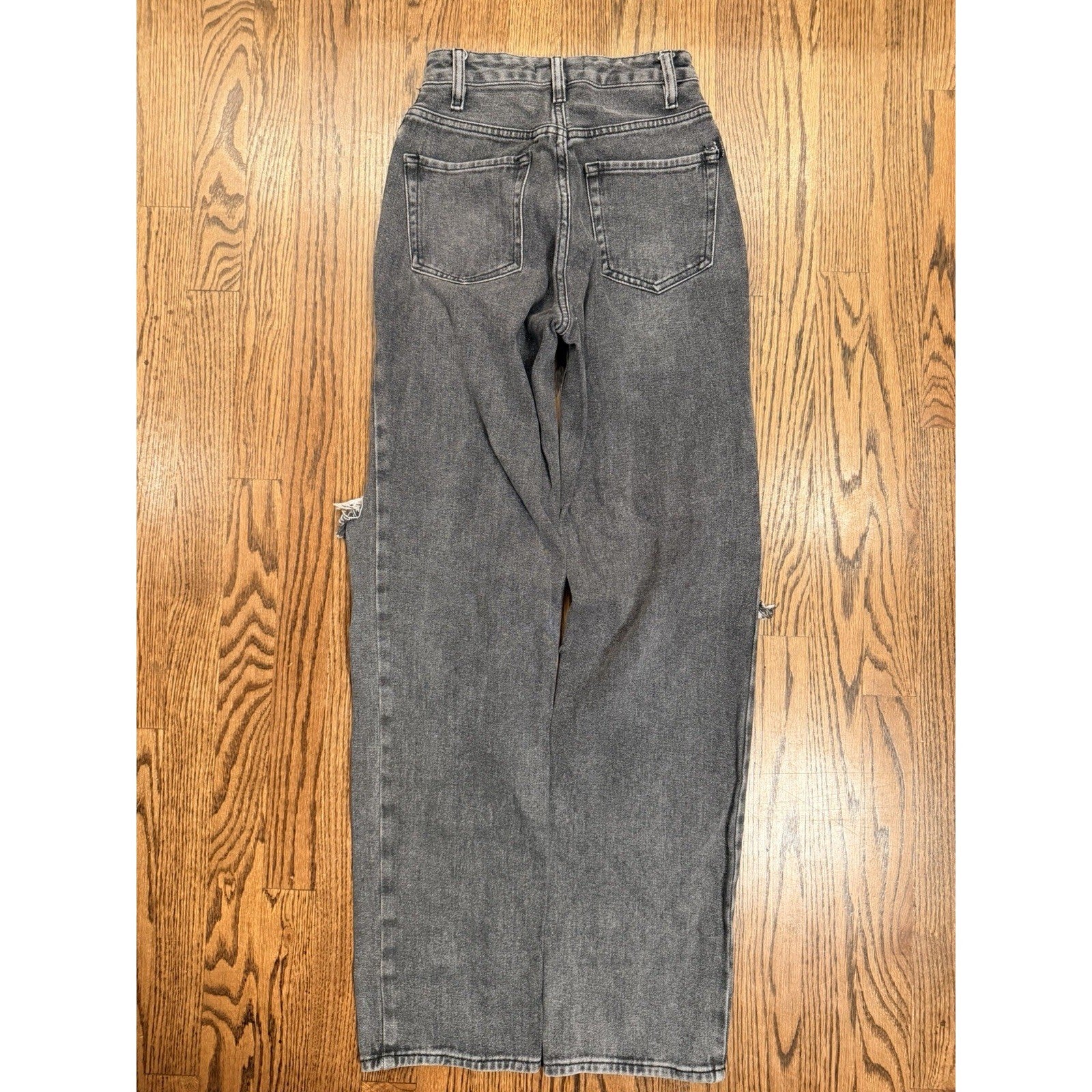 PacSun 90's Boyfriend Distressed High Rise Jeans 23 Washed Black Grey