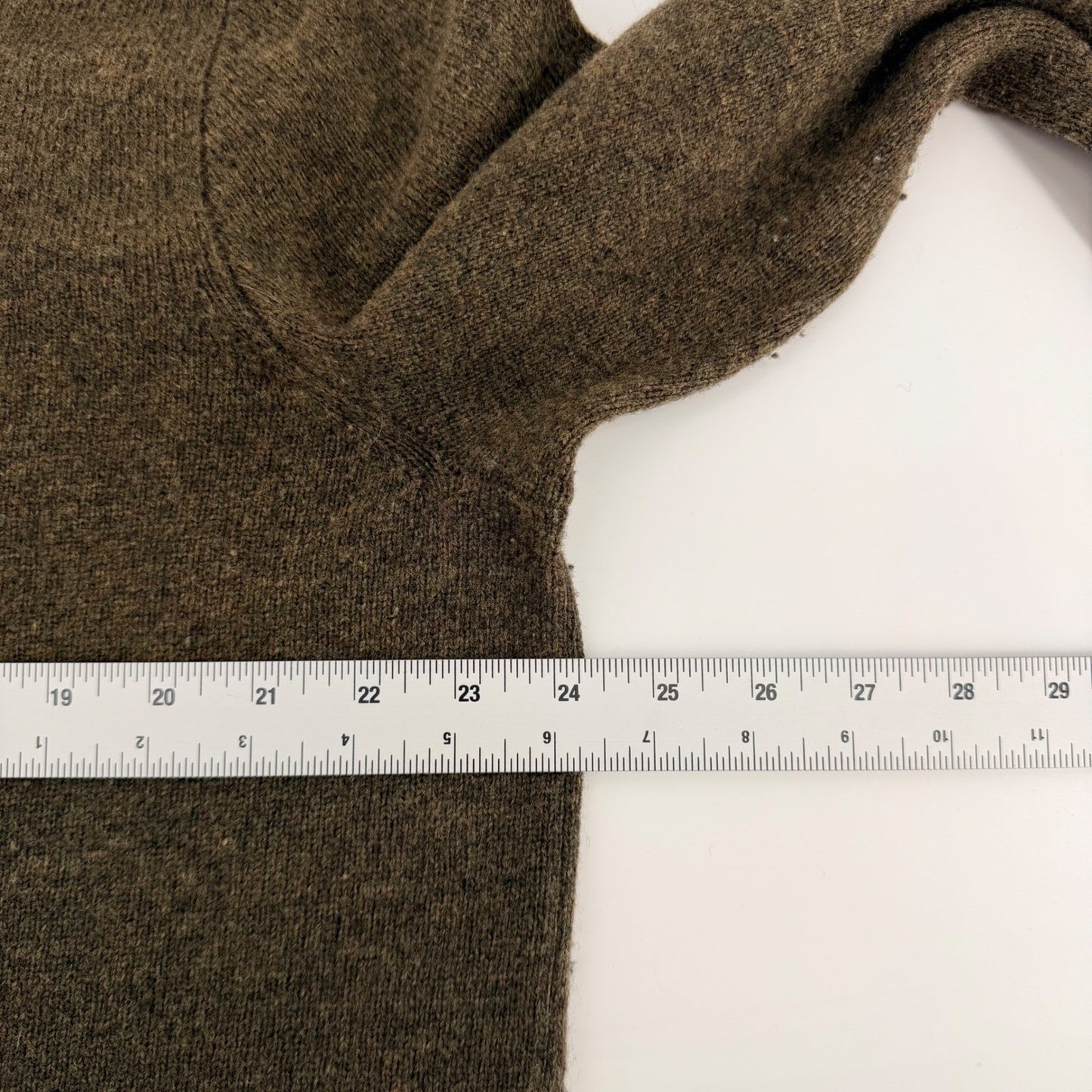 Polo Ralph Lauren Lambswool V-Neck Sweater Orange Pony Logo XL Brown Olive