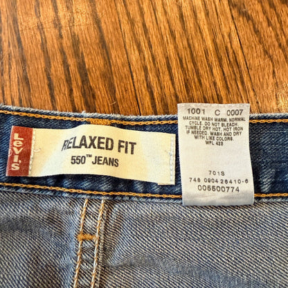 Levi's 550 Relaxed Fit Vintage 2004 Mens Jeans 38x34 Blue Denim Baggy Loose