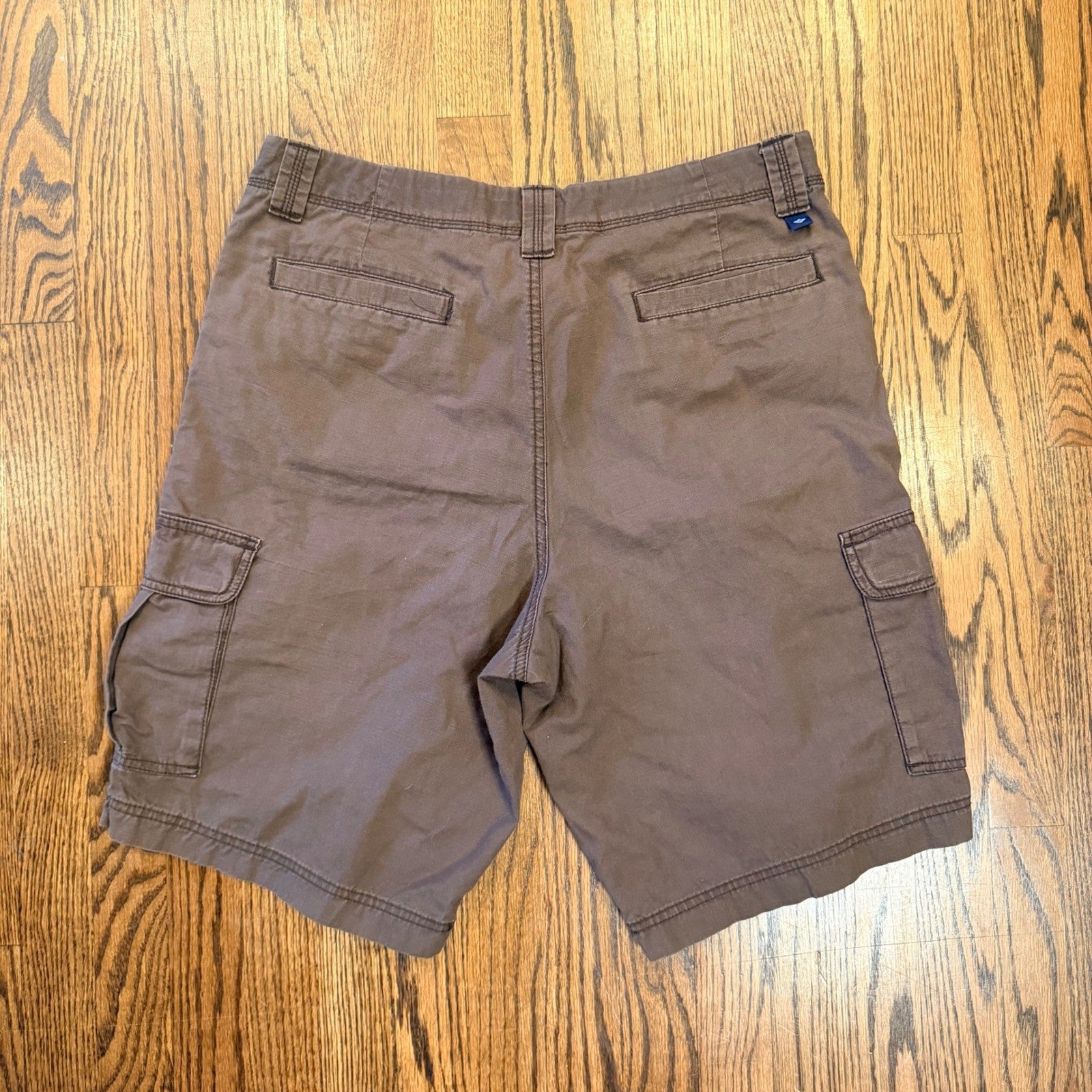Dockers Mens Cargo Shorts Ripstop Cotton Multi Pocket Size 34 Brown