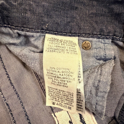 True Religion Ricky Relaxed Straight Cord Pants 36 Blue Horseshoe Flap Pocket