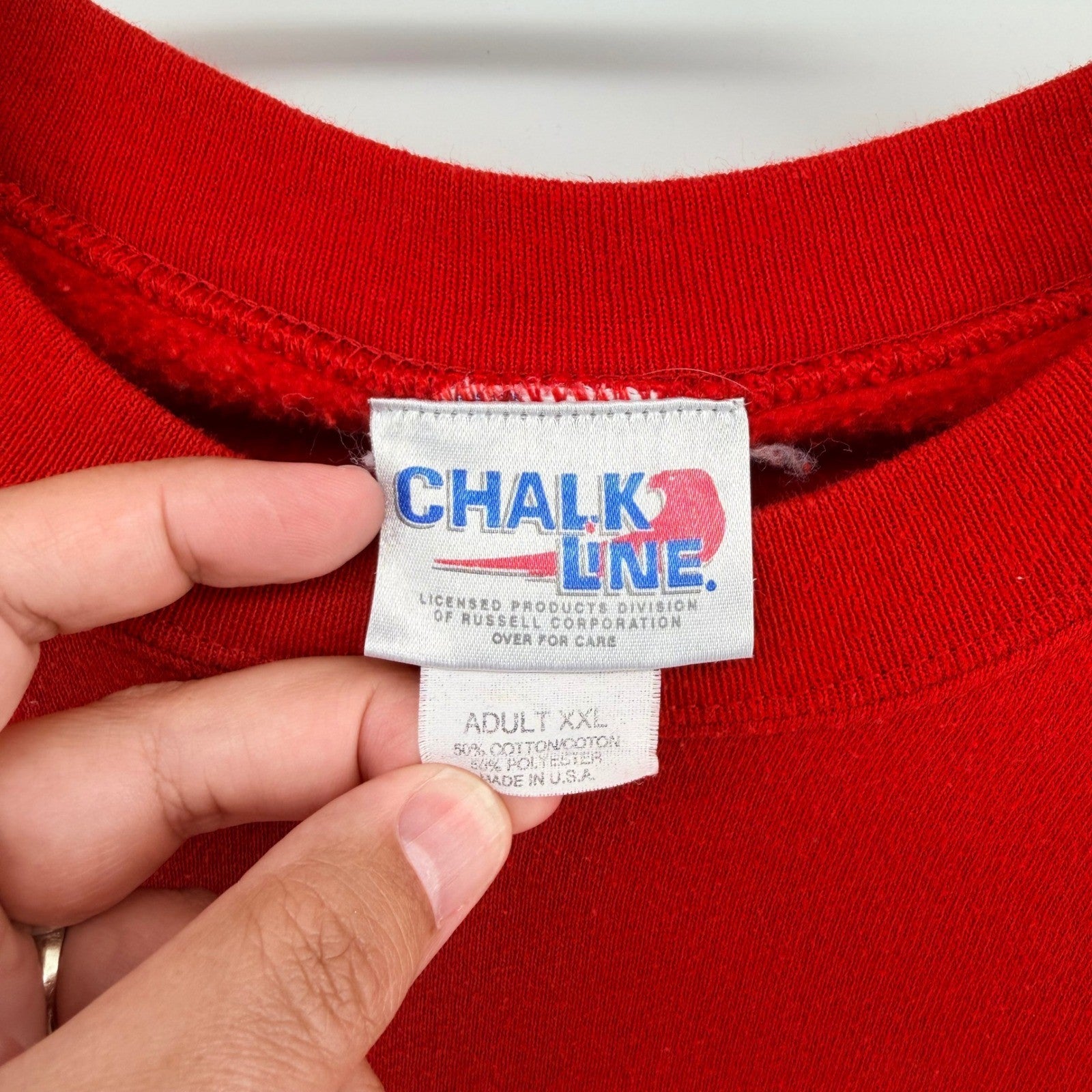 Chalk Line Vintage America Crewneck Sweatshirt XXL Red Made in USA Russell 250th
