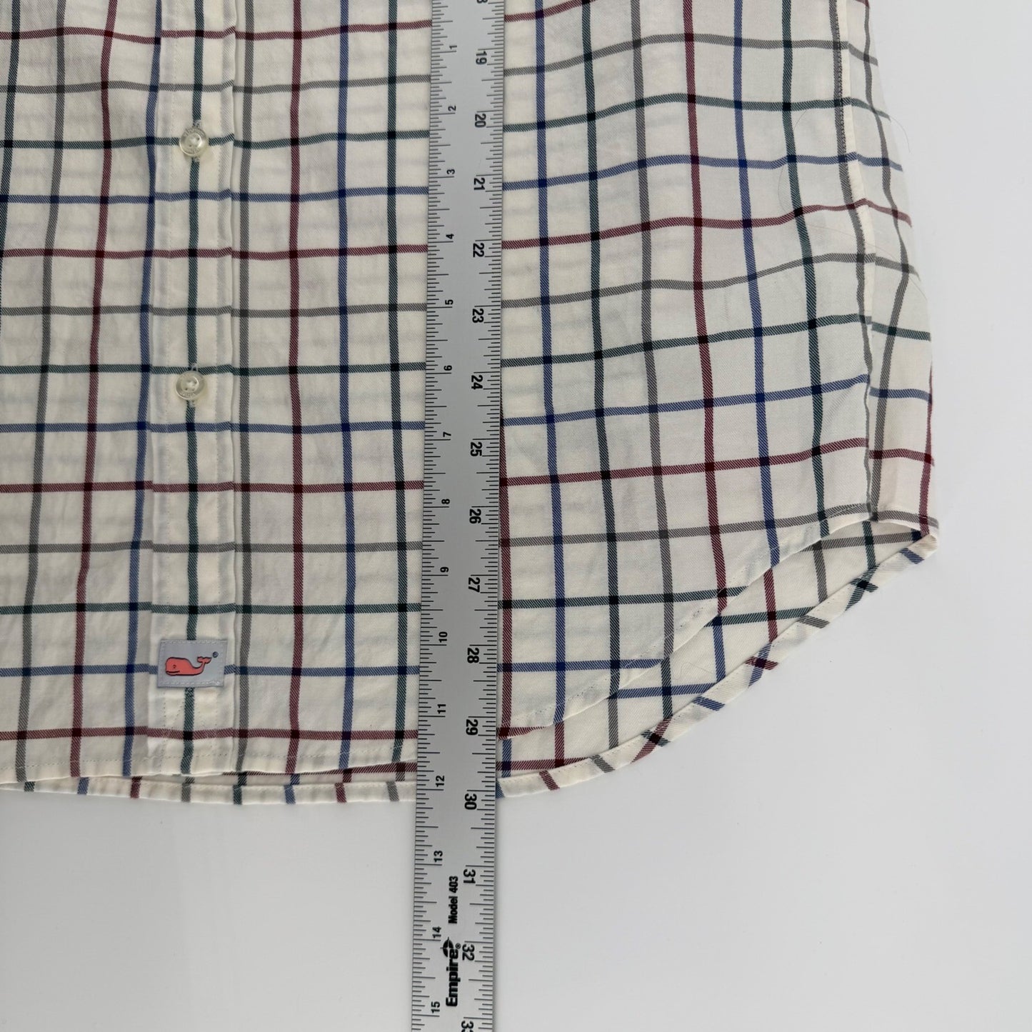 Vineyard Vines Murray Shirt Classic Fit Tattersall Plaid Button Down M White