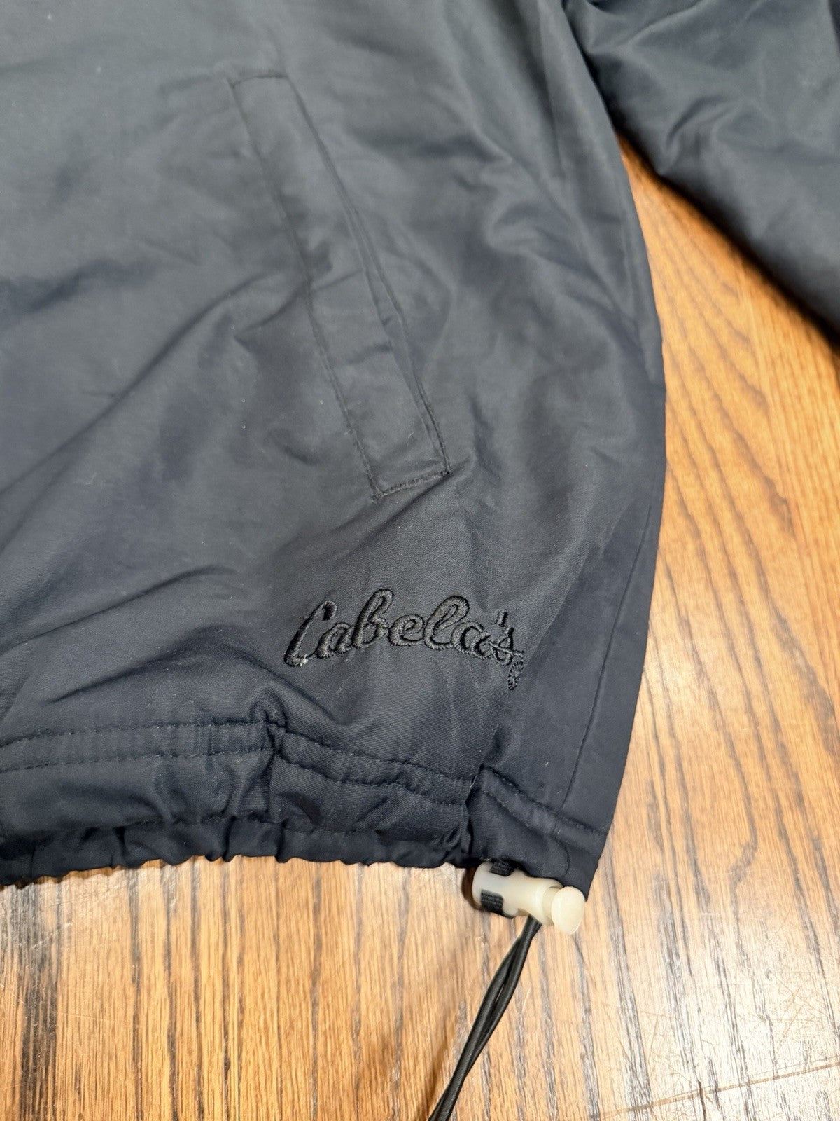 Cabelas Jacket Womens Small Black Nylon Full Zip Pockets Fleece Lined Outdoor