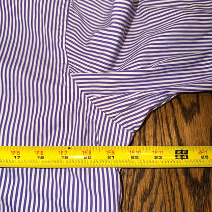 Ralph Lauren Custom Fit Striped Button Down Shirt 16 34/35 Purple White Joker