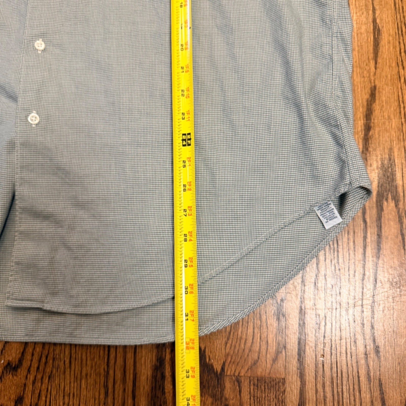 Ralph Lauren Marlowe Houndstooth Button Down Shirt XL Blue White Cotton