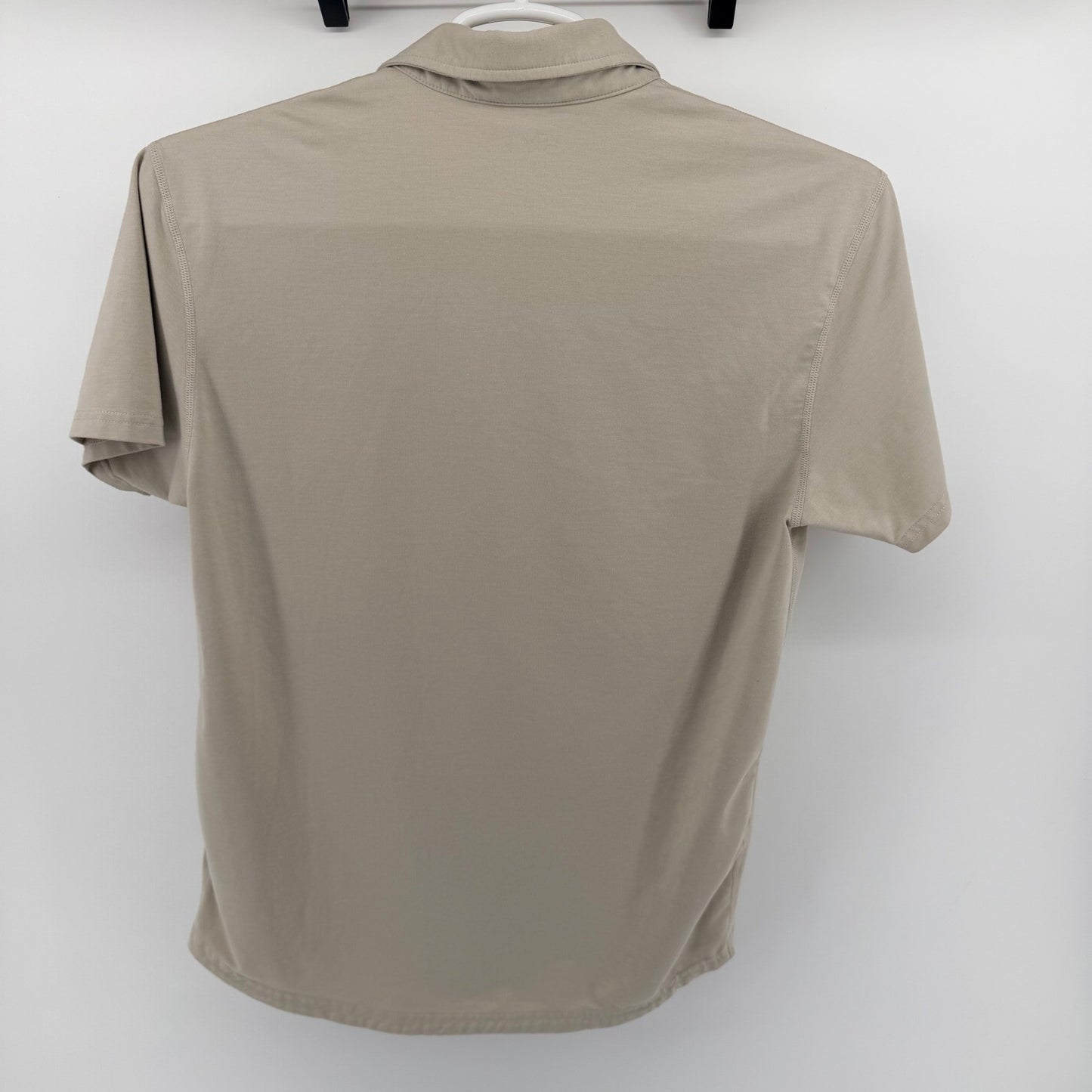 BYLT Premium Basics Signature Polo Shirt Tan Khaki Stretch Athletic Fit Medium