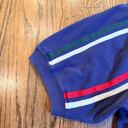 Catalina Striped Pique Polo Shirt Mens Large Navy Blue Red White Green Vintage
