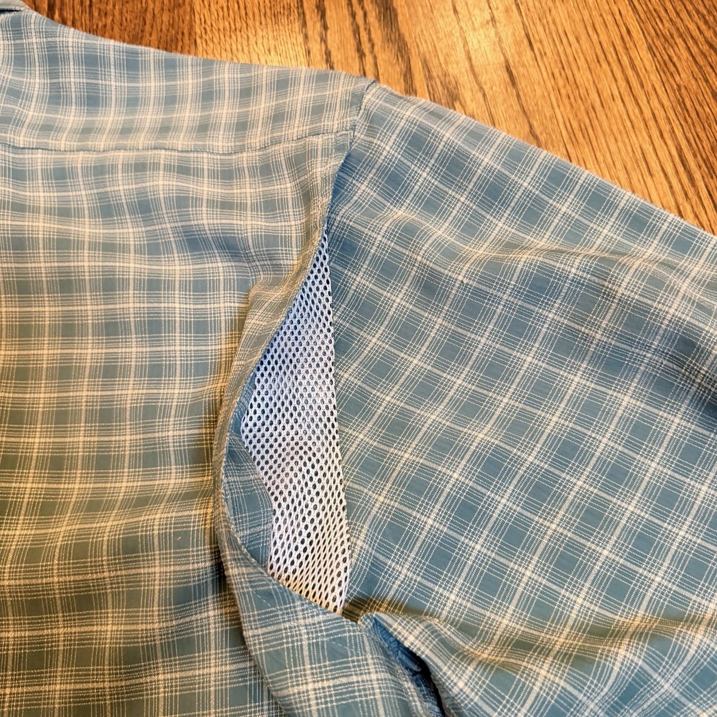 Helly Hansen Plaid Ventilated Hiking Fishing Shirt Large Blue L
